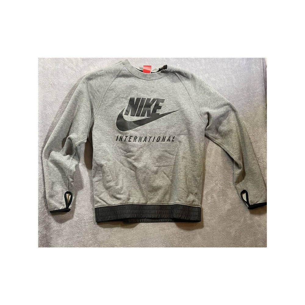 Nike Dry Fit Sweater Mens Large Gray Crew Neck Streetwear Normcore Logo Casual